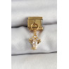 316L Çelik Sallantılı Zirkon Taşlı Yengeç Model Gold Renk Nomination Charm
