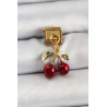 316L Çelik Sallantılı Kırmızı Kiraz Model Gold Renk Nomination Charm