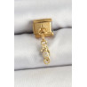 316L Çelik Sallantılı Zirkon Taşlı Çiçek Model Gold Renk Nomination Charm