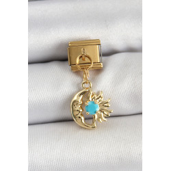 316L Çelik Sallantılı Ay Ve Güneş Model Gold Renk Nomination Charm