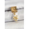 316L Çelik Sallantılı Zirkon Taşlı Deniz Kabuğu Ve Yıldız Model Gold Renk Nomination Charm