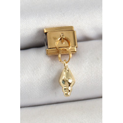 316L Çelik Sallantılı Deniz Kabuğu Model Gold Renk Nomination Charm
