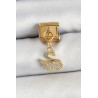 316L Çelik Sallantılı Zirkon Taşlı KuğuModel Gold Renk Nomination Charm