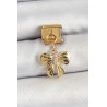 316L Çelik Sallantılı Zirkon Taşlı Fiyonk Model Gold Renk Nomination Charm