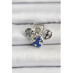 316L Çelik Gümüş Renk Travel Model Nomination Charm