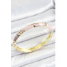 Mineli Pirinç Pembe Desenli Gold Renk Kadın Kelepçe