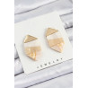 Pirinç Mermer Desenli Vintage Geometrik Model Gold Renk Kadın Küpe