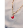 Yeni Sezon Kırmızı Renk Smile Model Retro Gold Metal Kolye