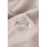 Ayarlamalı Silver Renk Metal Zirkon ve Kristal Taşlı Damla Model Yüzük