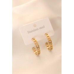 Gold Renk Halka Çelik Kadın Küpe